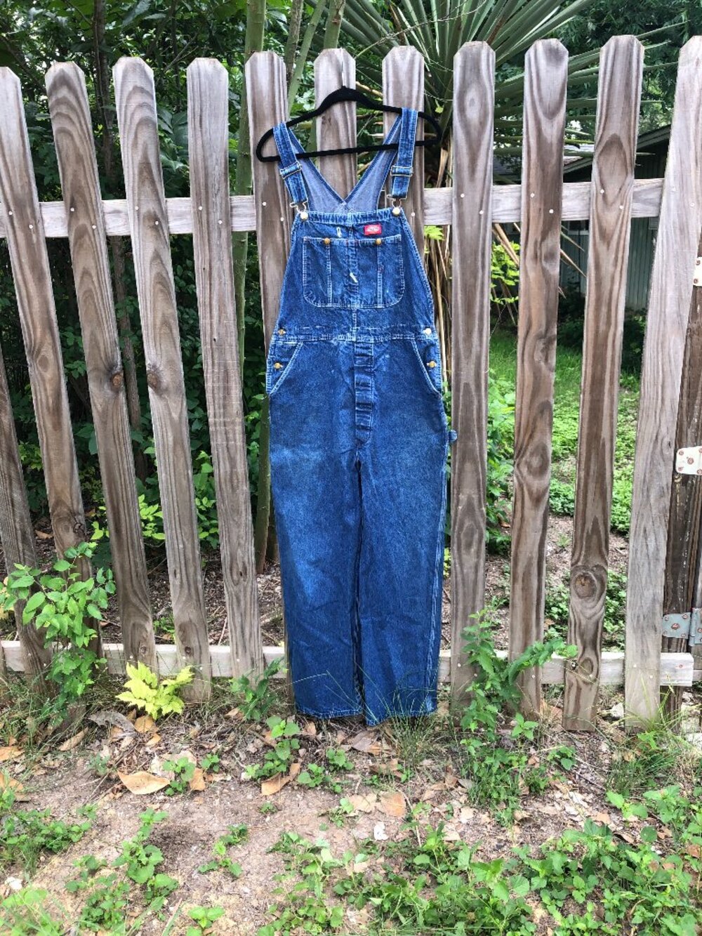 Vintage Dickies Denim Blue Bib Overalls, Size 38x32